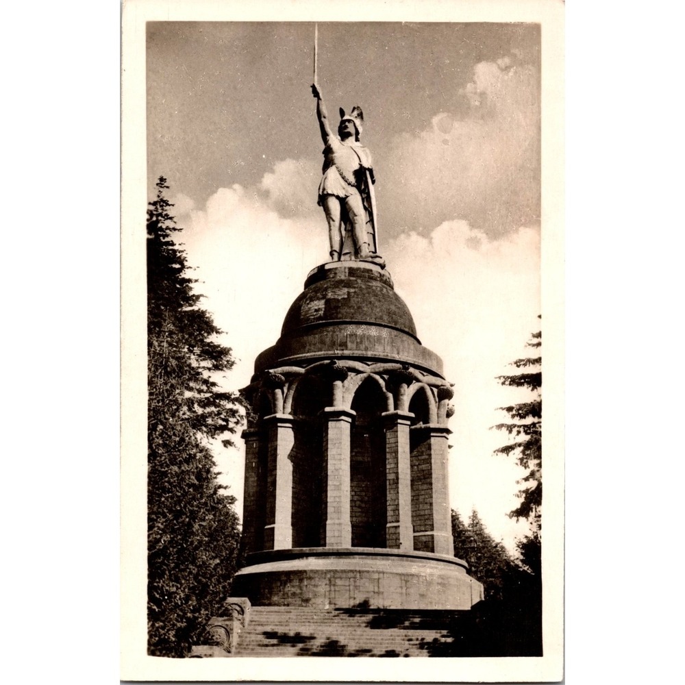 Vintage‎ Hermann Monument Teutoburger Wald Black & White Postcard